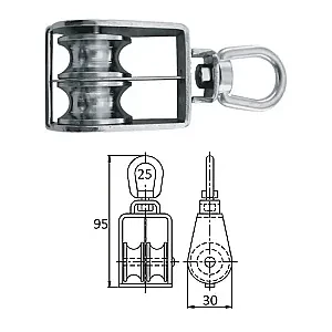 Блок 2-шкив. со скобой 25 мм 0506-0125