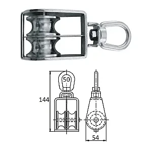 Блок 2-шкив. со скобой 50 мм 0506-0150