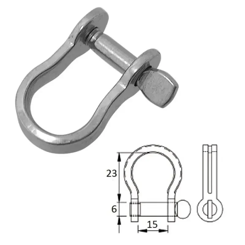 CIM Скоба такелажная плоская с винтовым пальцем 6 мм