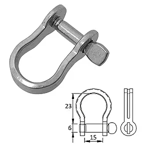 Скоба такелажная плоская с винтовым пальцем 6 мм 2432-0306