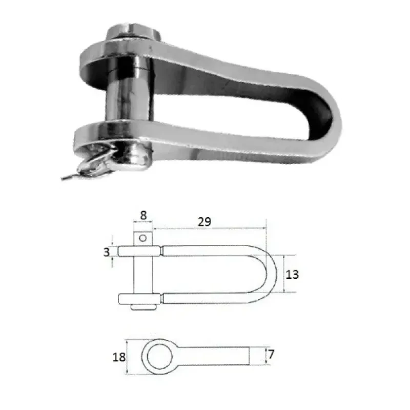 CIM Скоба такелажная 11 мм AISI 316