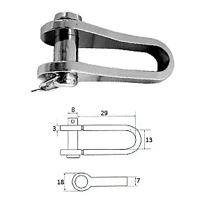 Скоба такелажная 11 мм AISI 316 2412-1108