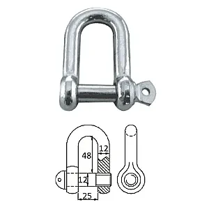Скоба такелажная с винтовым пальцем 12 мм оцинков.сталь 2404-0612