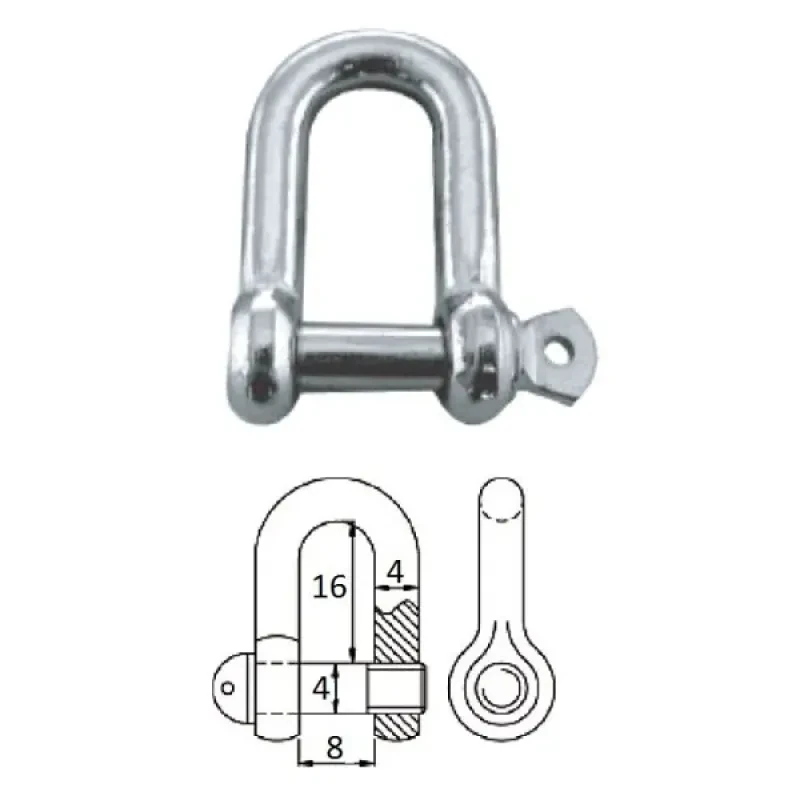 CIM Скоба такелажная с винтовым пальцем 4 мм сталь AISI 316