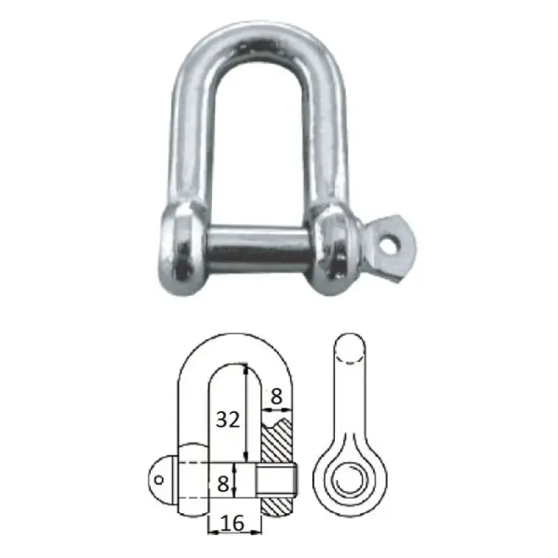 CIM Скоба такелажная с винтовым пальцем 8 мм сталь AISI 316