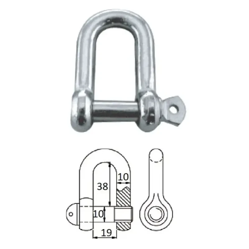 CIM Скоба такелажная с винтовым пальцем 10 мм сталь AISI 316