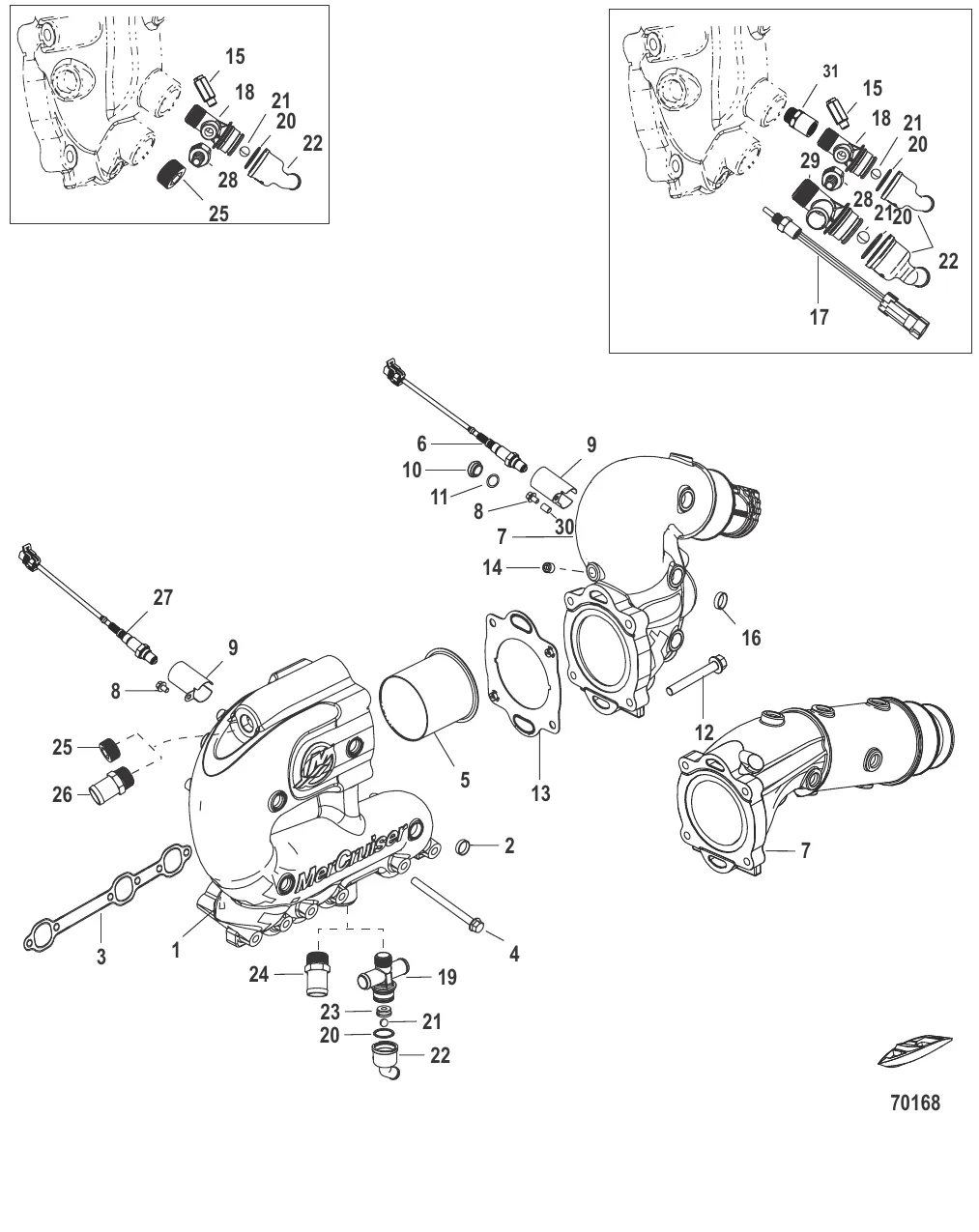 Exhaust Manifold and Elbow V Drive
