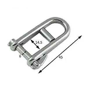 Скоба такелажная с пальцем 6 мм AISI 316 2430-0106