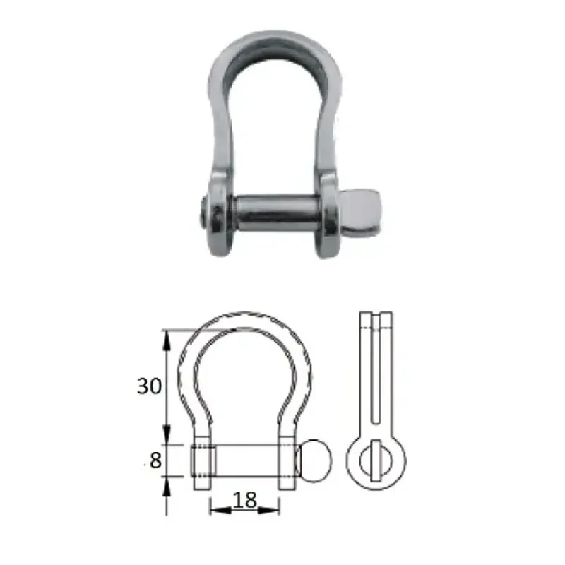 CIM Скоба такелажная плоская с винтовым пальцем 8 мм