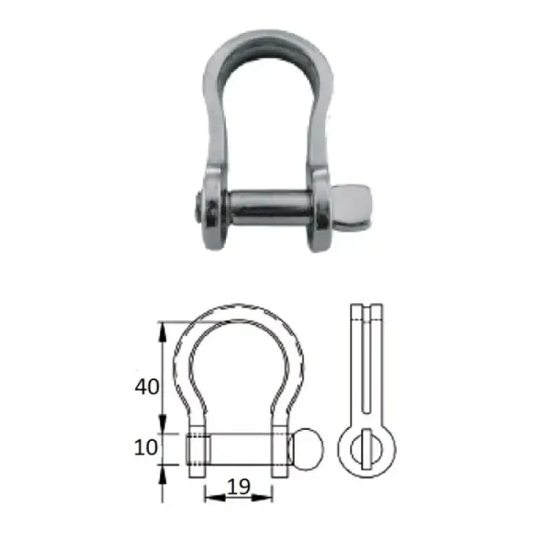 CIM Скоба такелажная плоская с винтовым пальцем 10 мм