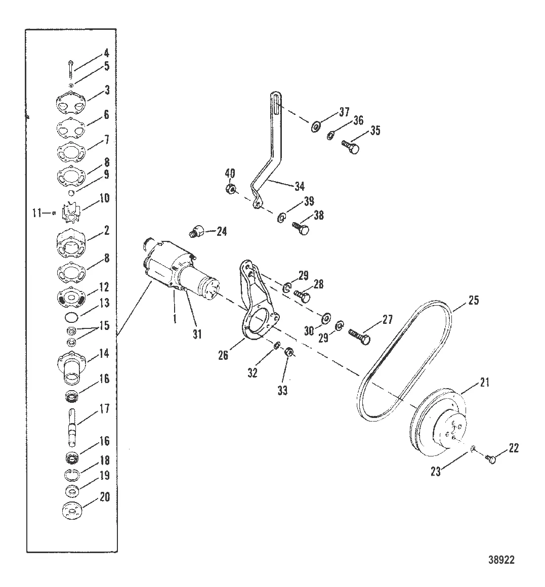 НАСОС ДЛЯ ЗАБОРТНОЙ ВОДЫ В СБОРЕ (НОВАЯ КОНСТРУКЦИЯ)