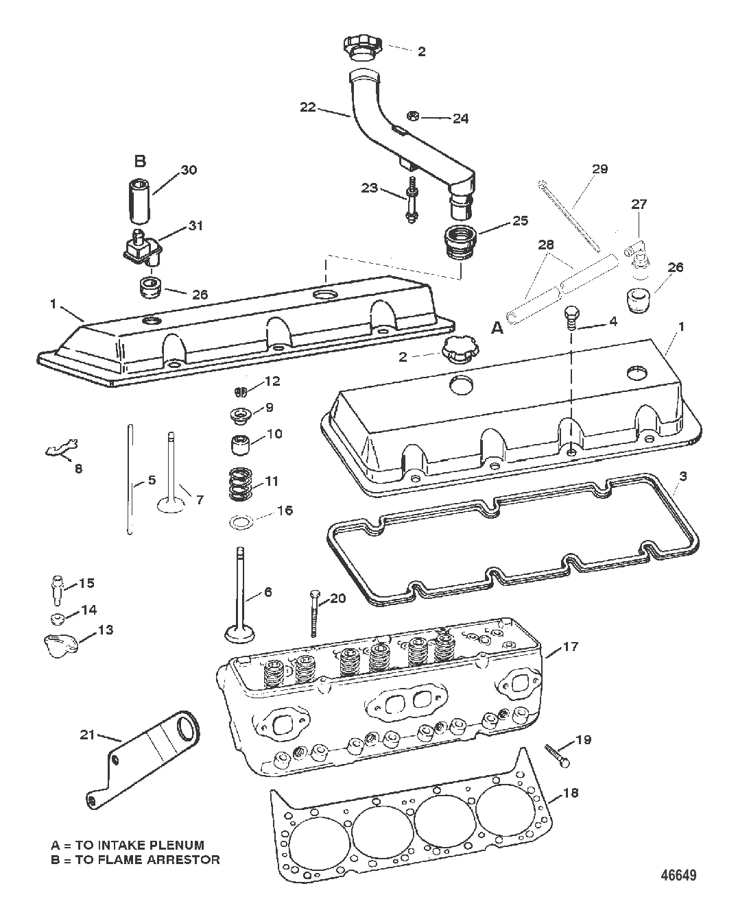 ГОЛОВКА ЦИЛИНДРА И КРЫШКА КОРОМЫСЛА