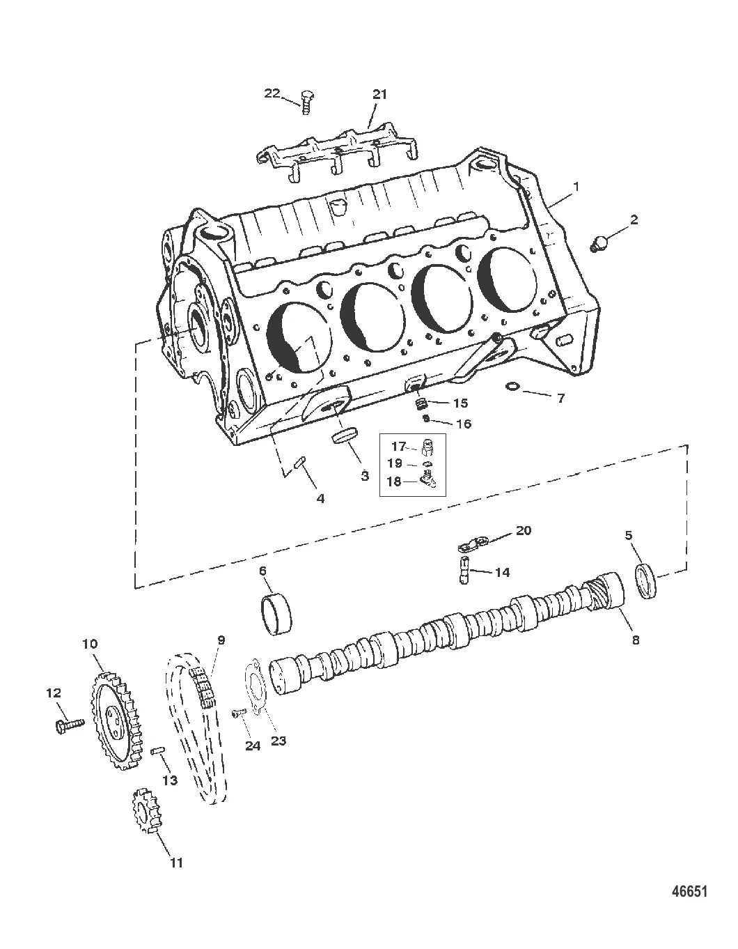 БЛОК ЦИЛИНДРОВ И РАСПРЕДЕЛИТЕЛЬНЫЙ ВАЛ