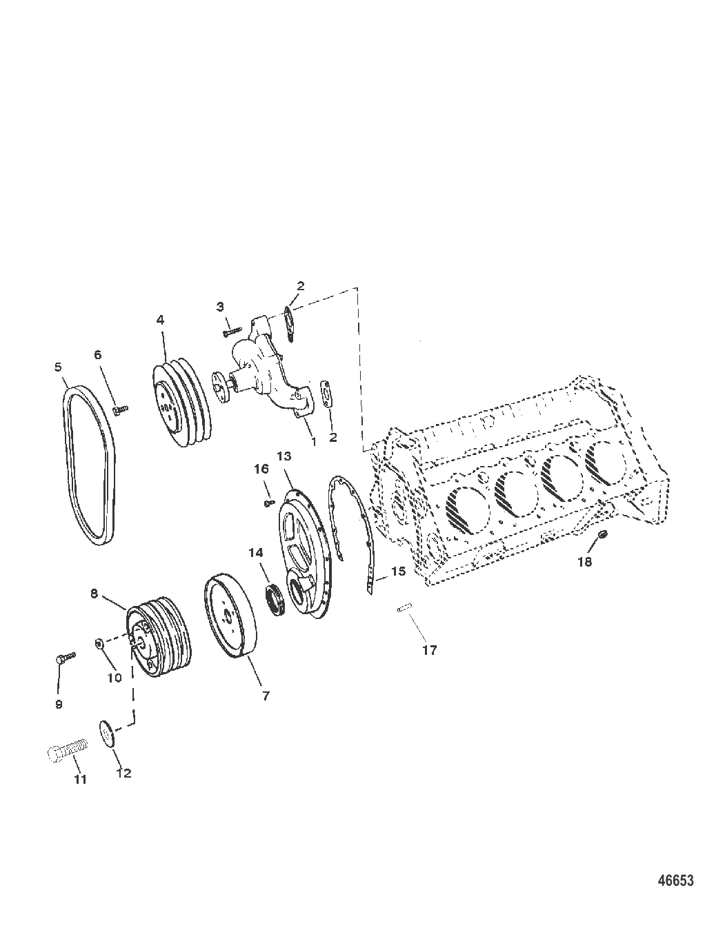 ВОДЯНОЙ НАСОС И ПЕРЕДНЯЯ КРЫШКА