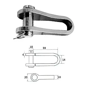 Скоба такелажная 13 мм AISI 316 2412-1110