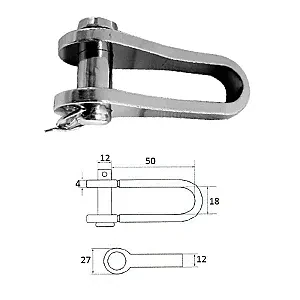 Скоба такелажная 15 мм AISI 316 2412-1112
