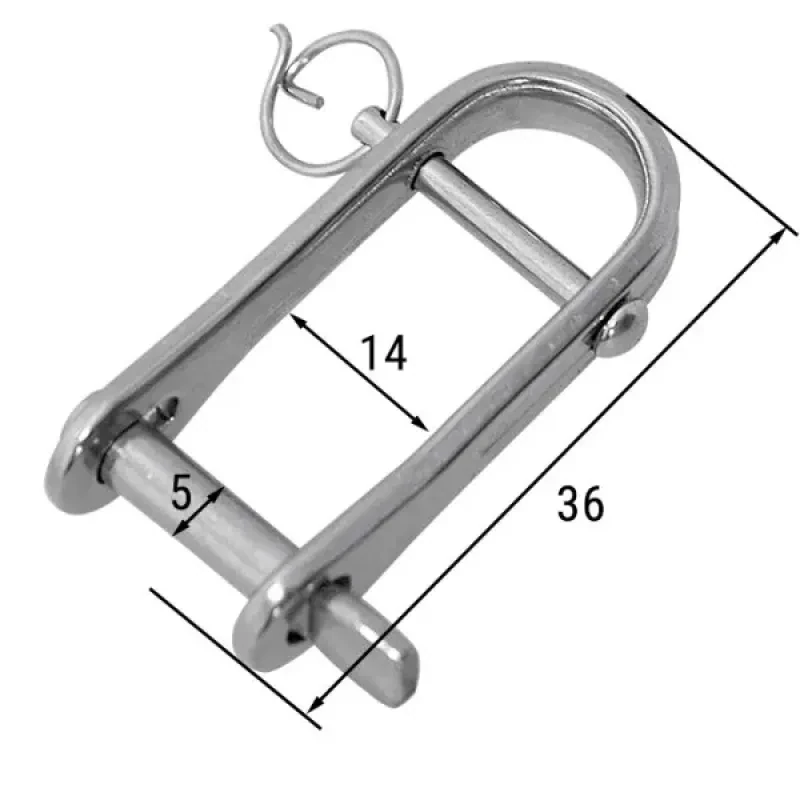 CIM Скоба такелажная с пальцем 5 мм 36х15 AISI 316