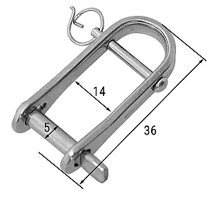 Скоба такелажная с пальцем 5 мм 36х15 AISI 316 2434-0305