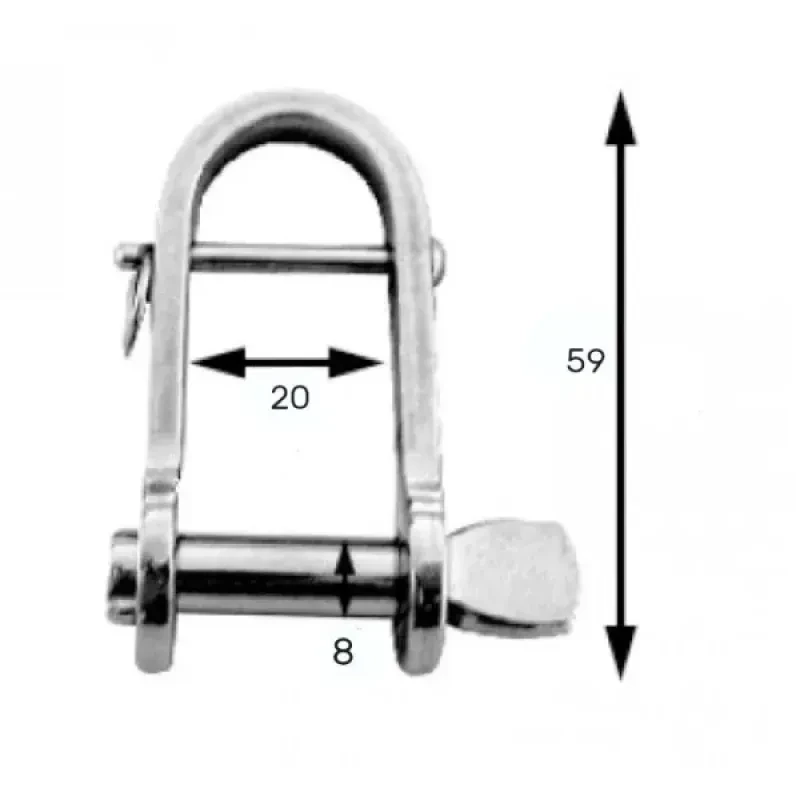 CIM Скоба такелажная с пальцем 8мм 59х20 AISI 316