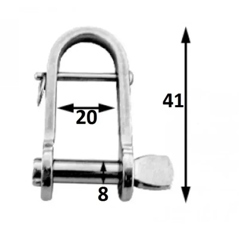CIM Скоба такелажная с пальцем 8 мм 41х20 AISI 316