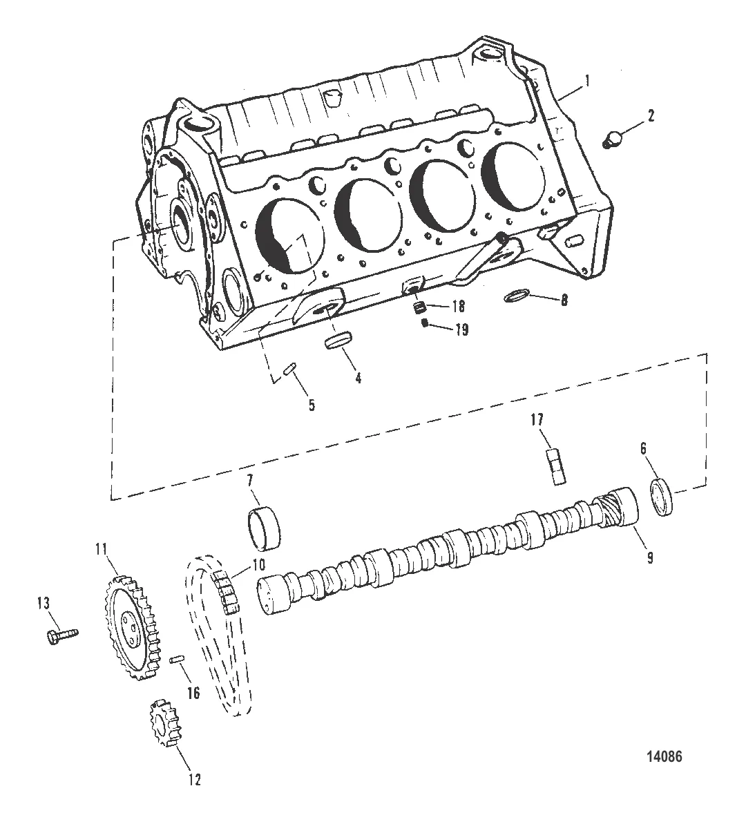 БЛОК ЦИЛИНДРОВ И РАСПРЕДЕЛИТЕЛЬНЫЙ ВАЛ