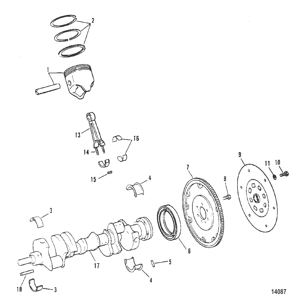КОЛЕНЧАТЫЙ ВАЛ, ПОРШНИ И ШАТУНЫ