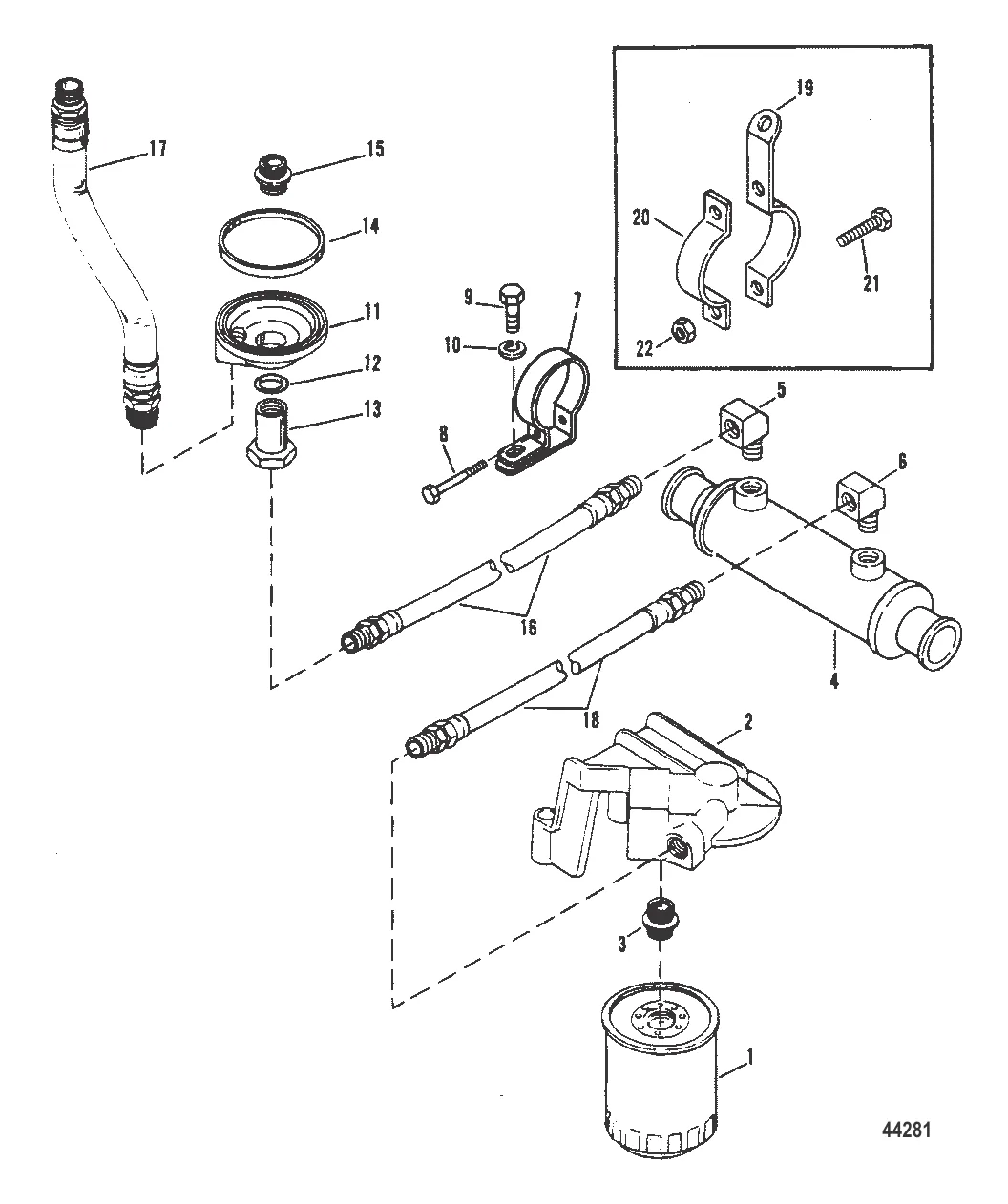 МАСЛЯНЫЙ ФИЛЬТР И ПЕРЕХОДНИК (С/Н 0F159999 И НИЖЕ)