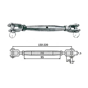 Талреп со стопорн.болт М 6 150-220 мм 3110-0106