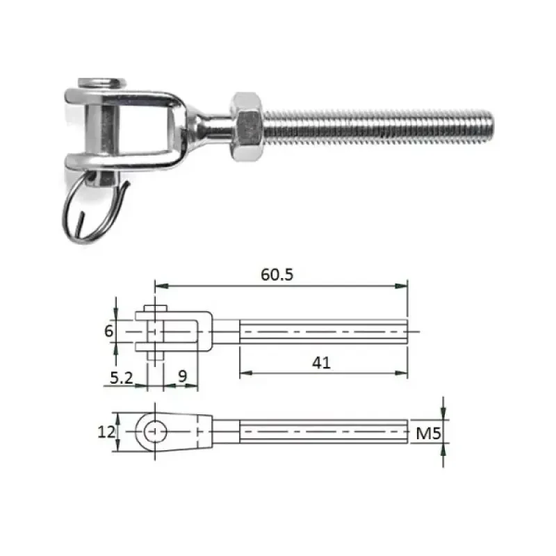 CIM Зажим талрепа М 5 левая резьба