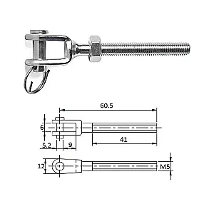 Зажим талрепа М 5 левая резьба 3116-1105