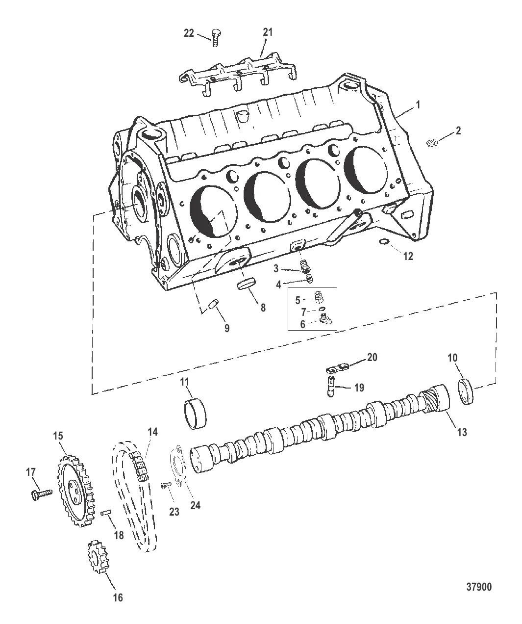БЛОК ЦИЛИНДРОВ И РАСПРЕДЕЛИТЕЛЬНЫЙ ВАЛ