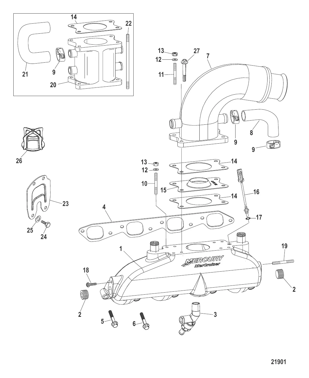 Выхлопной коллектор Коленчатый патрубок и подъемный патрубок
