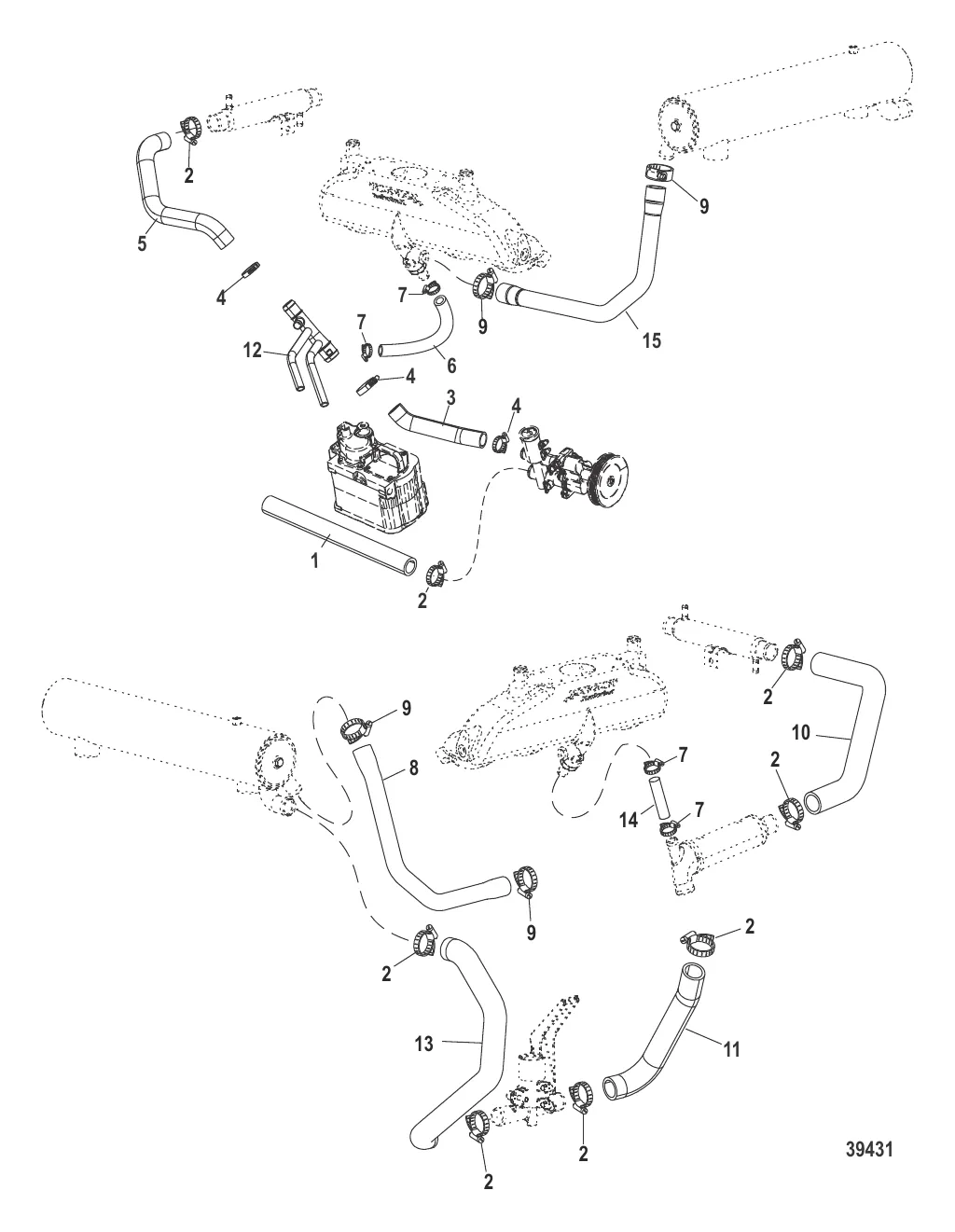 Система охлаждения – сырая вода 1A350433-1A380018, 1A380210-1A380318