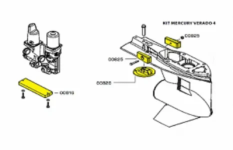 Комплект магниевых анодов Mercury Verado (4 цил.) KITVERADO4MG