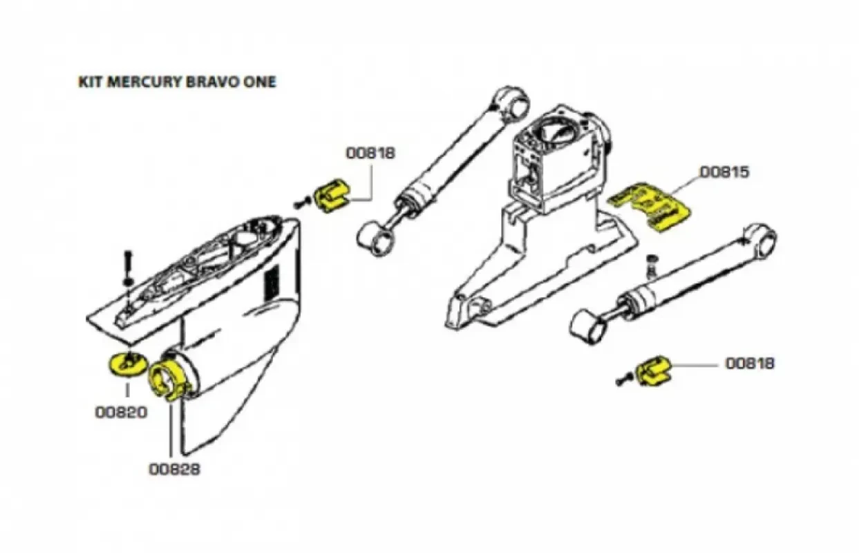 TECNOSEAL Комплект алюминиевых анодов BRAVO ONE