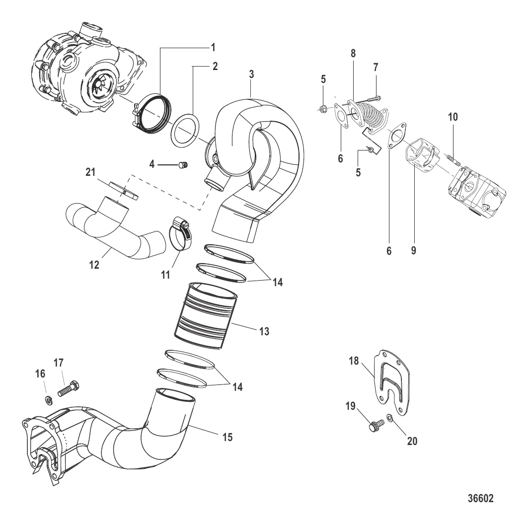 Компоненты выхлопной системы Поворотно-откидная колонка – конструкция I