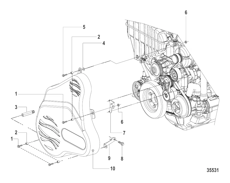 Крышка приводного ремня Бортовые двигатели