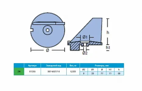 Аноды для подвесных моторов TOHATSU и NISSAN