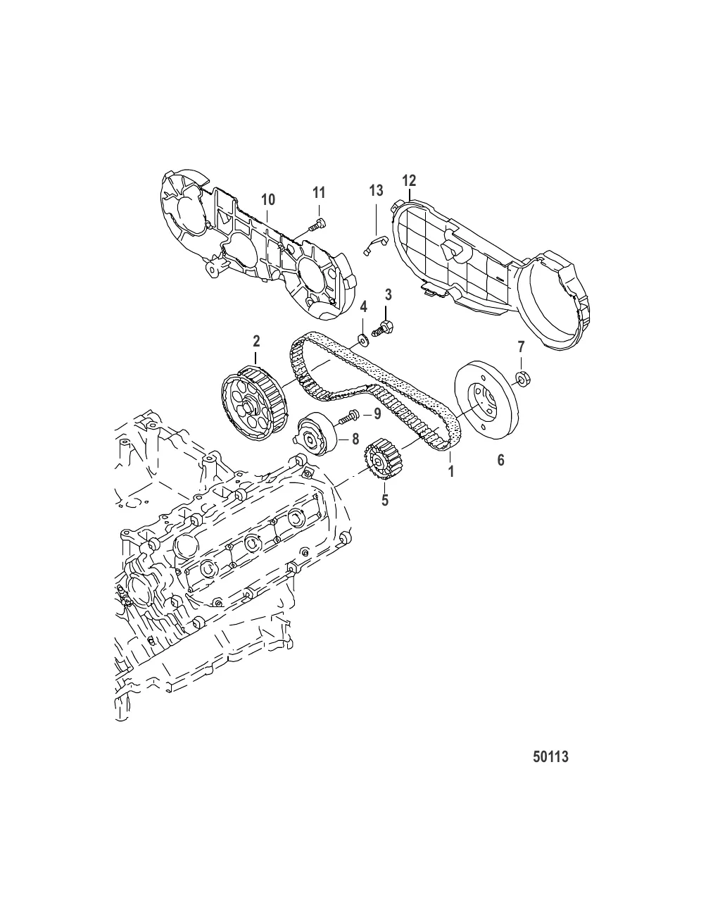 Зубчатый ремень и крышка