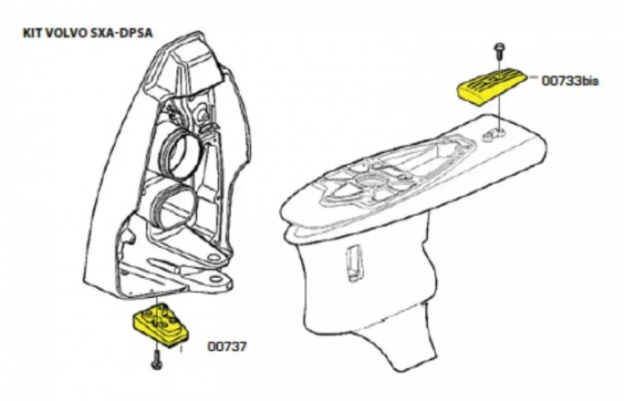 TECNOSEAL Комплект алюминиевых анодов для Volvo Penta SX