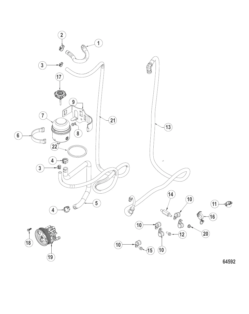 Рулевой механизм с усилителем Бачок, шланги и монтаж