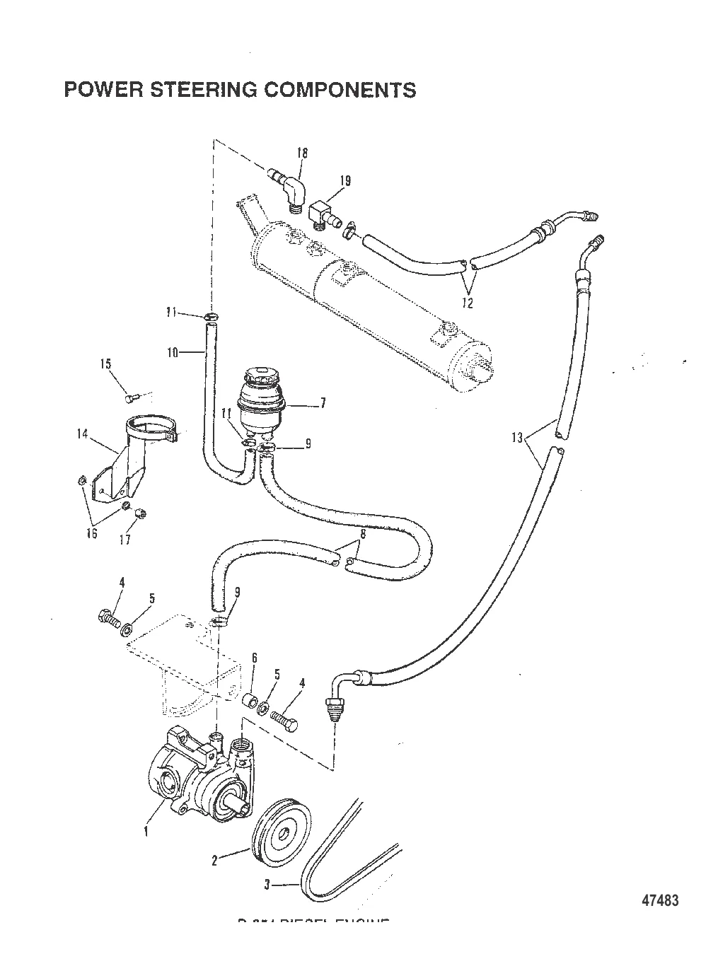 КОМПОНЕНТЫ РУЛЕВОГО МЕХАНИЗМА С УСИЛИТЕЛЕМ (ПОВОРОТНО-ОТКИДНАЯ КОЛОНКА)