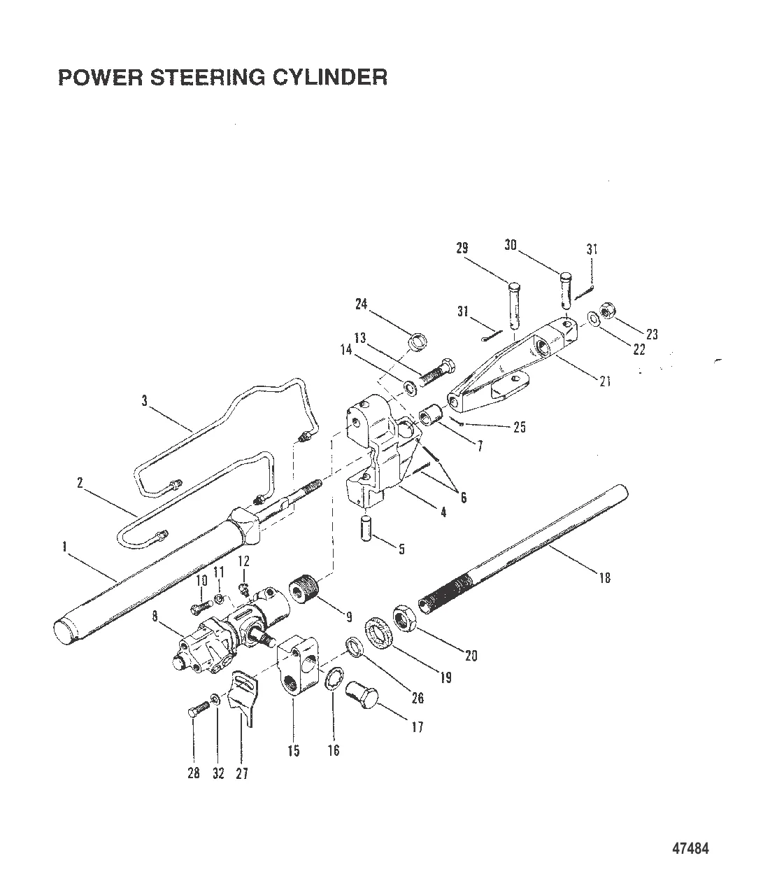 ЦИЛИНДР РУЛЕВОГО МЕХАНИЗМА С УСИЛИТЕЛЕМ (ПОВОРОТНО-ОТКИДНАЯ КОЛОНКА)