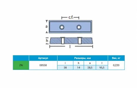 Анод цинковый для транцевых плит BENNETT TEC-BT