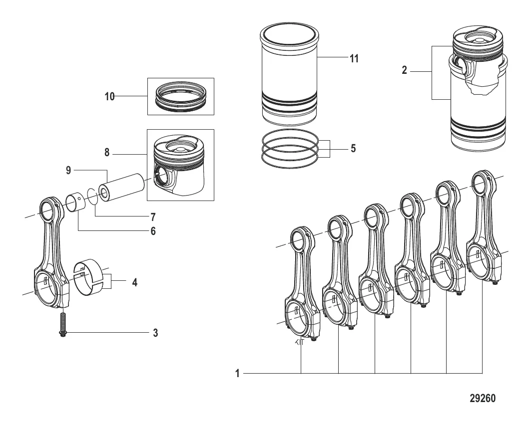 Шатун и поршень Конструкция II