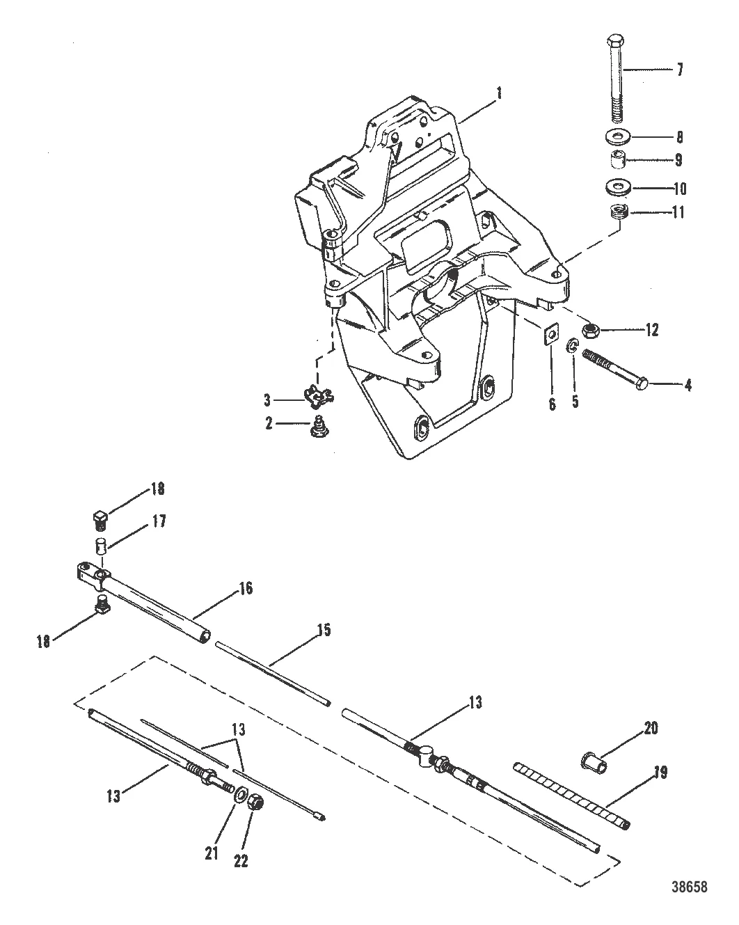 TRANSOM PLATE AND SHIFT CABLE