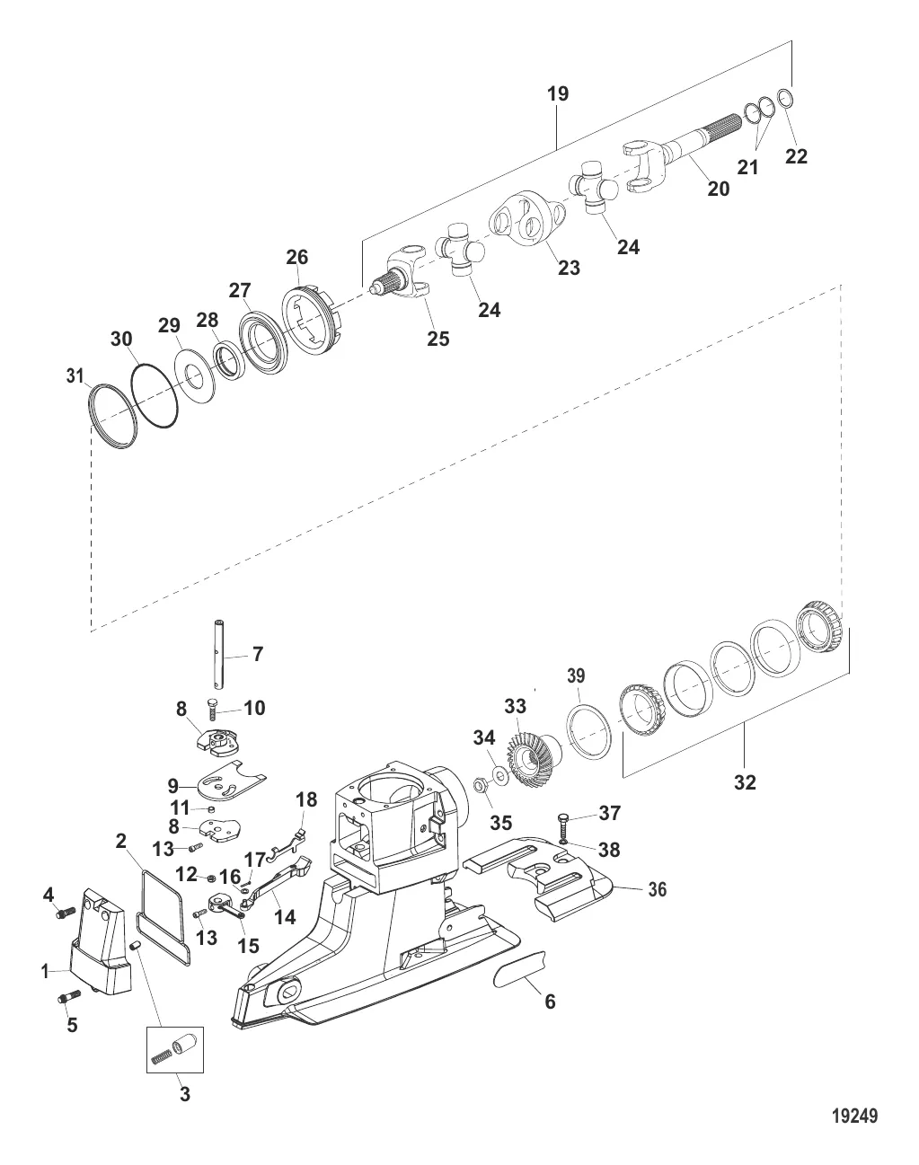 КОМПОНЕНТЫ УНИВЕРСАЛЬНОГО ШАРНИРА И МЕХАНИЗМА ПЕРЕКЛЮЧЕНИЯ (СТАНДАРТ)
