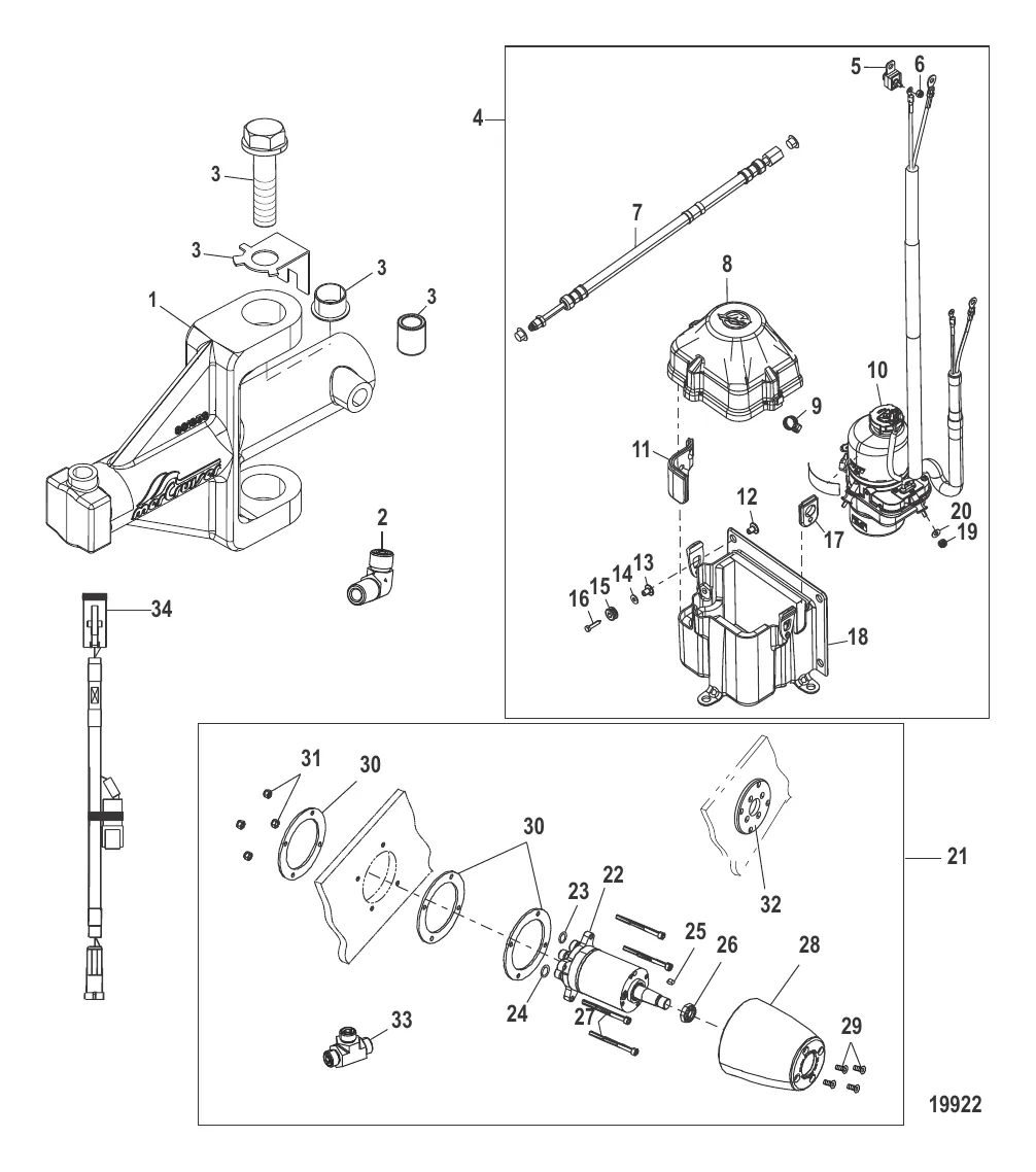 Комплект электрогидравлического рулевого механизма с усилителем