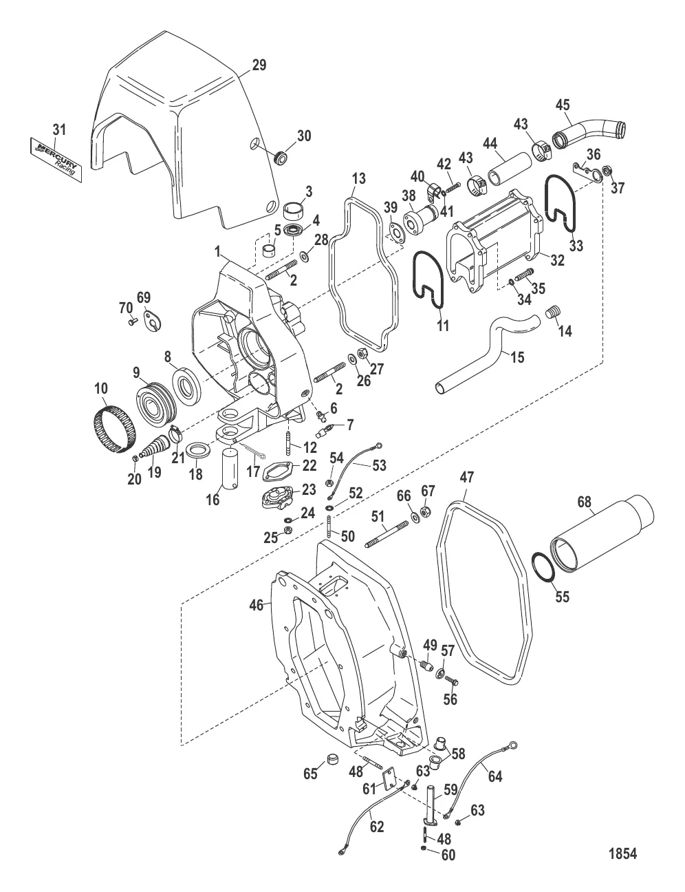 Корпус кардана (Встроенный транец)