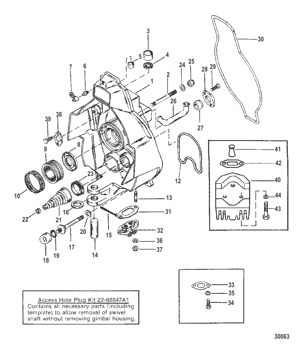 GIMBAL HOUSING SQUARE/SQUARE UPPER SWIVEL SHAFT
